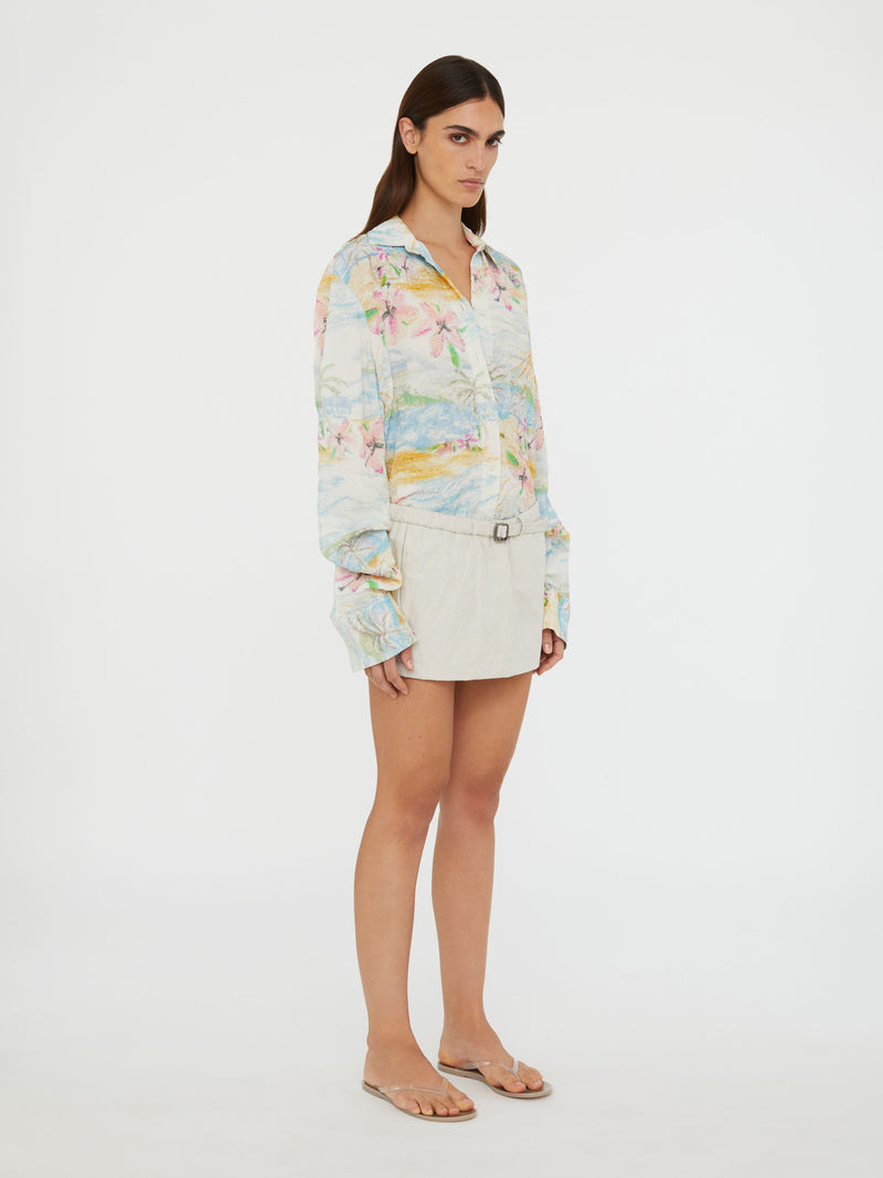 Crushed Belted Mini Skirt - Image 3