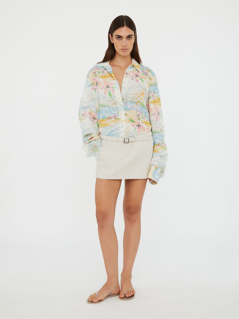 Crushed Belted Mini Skirt - Image 4