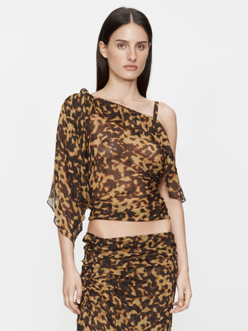 Roule Trimmed Silk Drape Top - Image 2