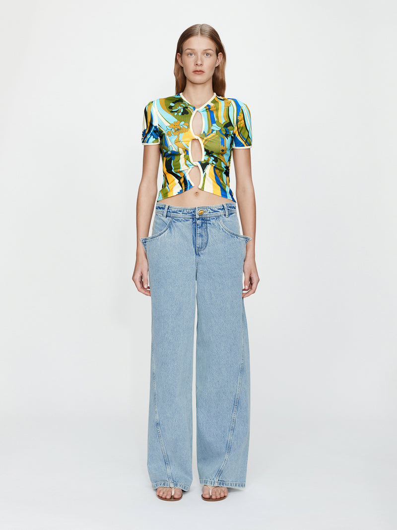 Acidic Floral Open Twist Tee - Image 2