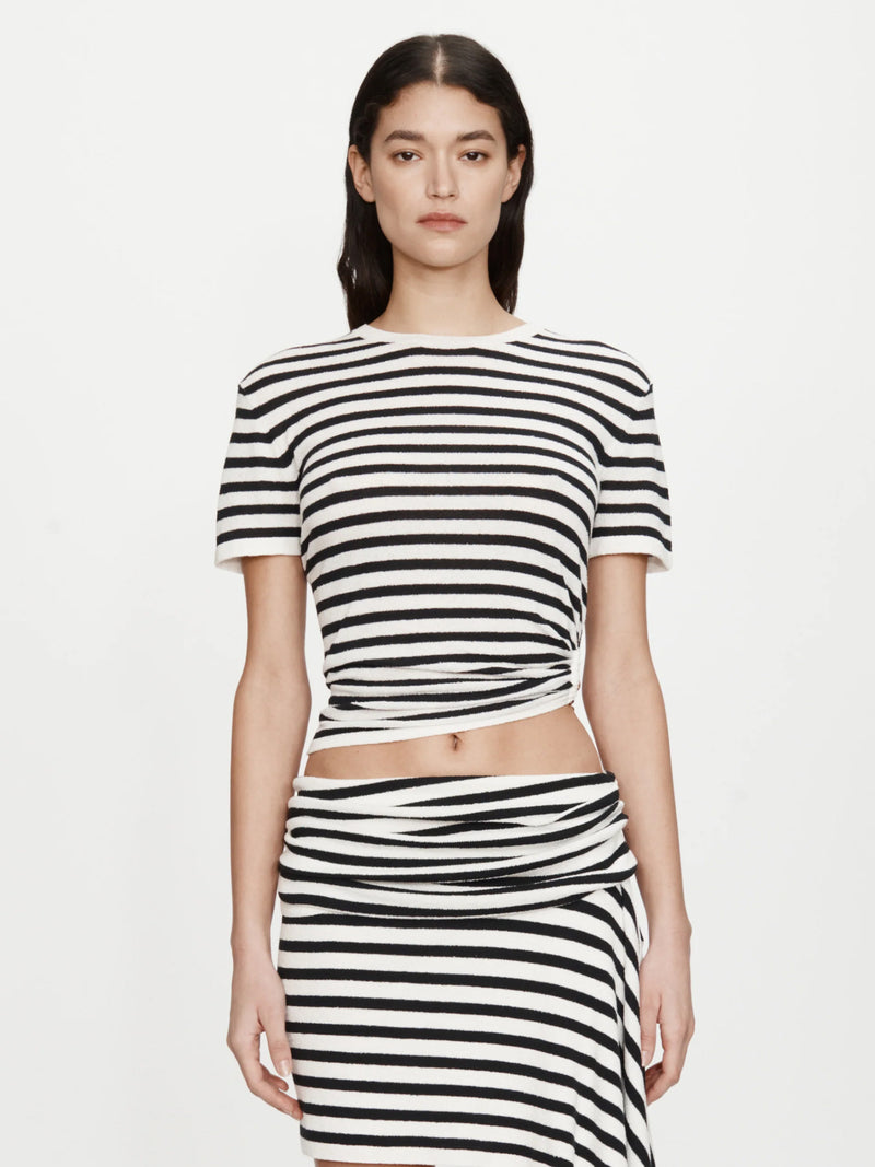 Stripe Knit Ruched Orbit Tee - Image 5