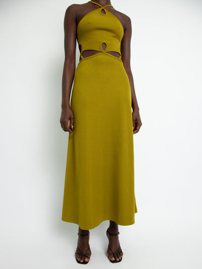Loophole Cutaway Sleeveless Dress Lizard